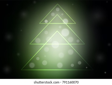 Dark Green vector background with a xmas tree. Blurred decorative design in xmas style with christmas tree. The pattern can be used for new year leaflets.