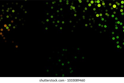 Dark Green vector banner with circles, spheres. Abstract spots. Background of Art bubbles in halftone style with colored gradient.