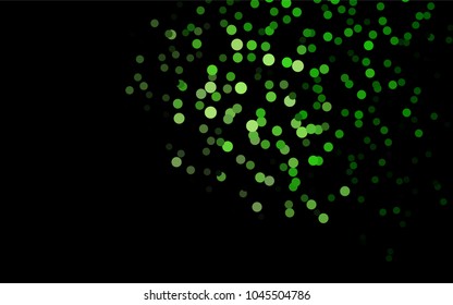 Dark Green vector banner with circles, spheres. Abstract spots. Background of Art bubbles in halftone style with colored gradient.