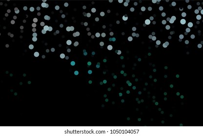 Dark Green vector banner with circles, spheres. Abstract spots. Background of Art bubbles in halftone style with colored gradient.