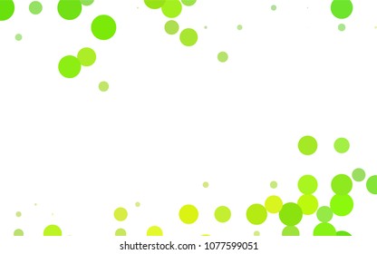 Dark Green vector banner with circles, spheres. Abstract spots. Background of Art bubbles in halftone style with colored gradient.