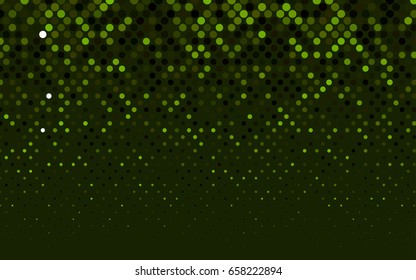 Dark Green vector banner with circles, spheres. Abstract spots. Background of Art bubbles in halftone style with colored gradient.