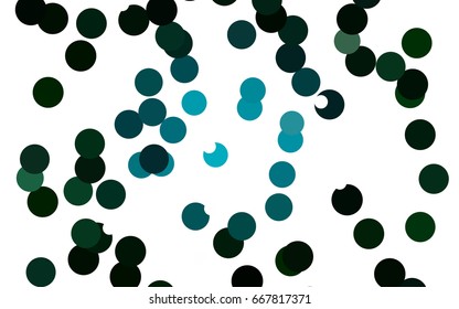 Dark Green vector banner with circles, spheres. Abstract spots. Background of Art bubbles in halftone style with colored gradient.