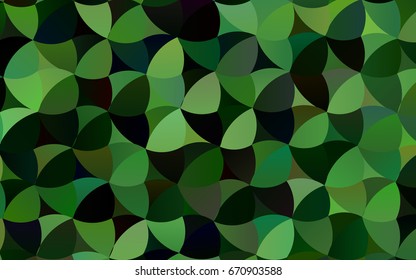Dark Green vector banner with circles, spheres. Abstract spots. Background of Art bubbles in halftone style with colored gradient.