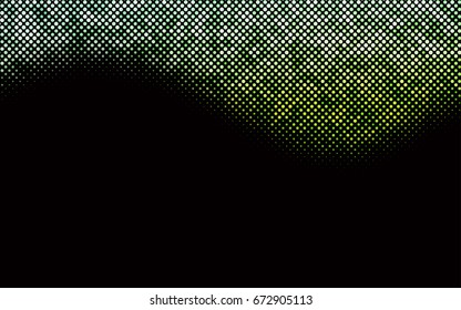 Dark Green vector banner with circles, spheres. Abstract spots. Background of Art bubbles in halftone style with colored gradient.