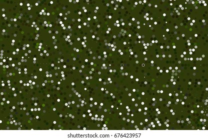 Dark Green vector banner with circles, spheres. Abstract spots. Background of Art bubbles in halftone style with colored gradient.