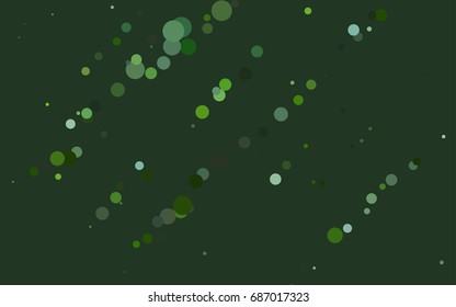 Dark Green vector banner with circles, spheres. Abstract spots. Background of Art bubbles in halftone style with colored gradient.