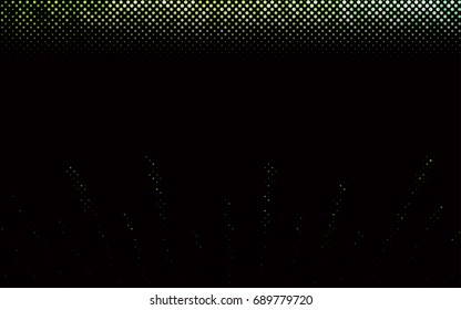 Dark Green vector banner with circles, spheres. Abstract spots. Background of Art bubbles in halftone style with colored gradient.