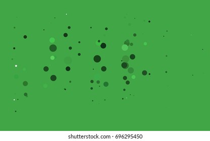 Dark Green vector banner with circles, spheres. Abstract spots. Background of Art bubbles in halftone style with colored gradient.