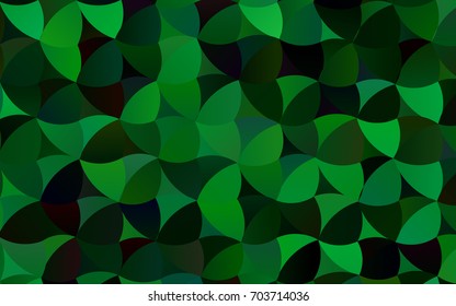 Dark Green vector banner with circles, spheres. Abstract spots. Background of Art bubbles in halftone style with colored gradient.