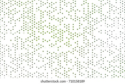 Dark Green vector banner with circles, spheres. Abstract spots. Background of Art bubbles in halftone style with colored gradient.