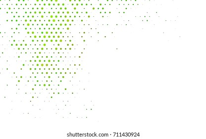 Dark Green vector banner with circles, spheres. Abstract spots. Background of Art bubbles in halftone style with colored gradient.