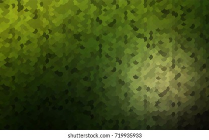 Dark Green vector banner with circles, spheres. Abstract spots. Background of Art bubbles in halftone style with colored gradient.