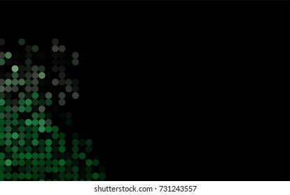 Dark Green vector banner with circles, spheres. Abstract spots. Background of Art bubbles in halftone style with colored gradient.