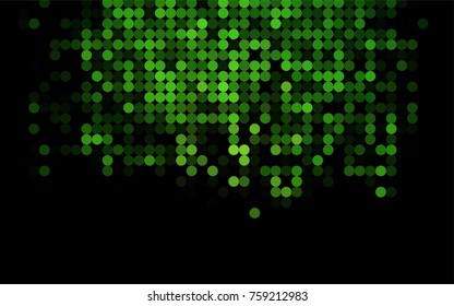 Dark Green vector banner with circles, spheres. Abstract spots. Background of Art bubbles in halftone style with colored gradient.