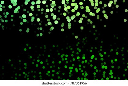 Dark Green vector banner with circles, spheres. Abstract spots. Background of Art bubbles in halftone style with colored gradient.