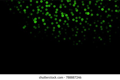 Dark Green vector banner with circles, spheres. Abstract spots. Background of Art bubbles in halftone style with colored gradient.