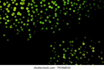 Dark Green vector banner with circles, spheres. Abstract spots. Background of Art bubbles in halftone style with colored gradient.