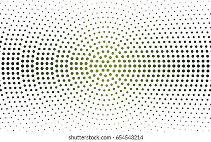 Dark Green vector banner set of circles, spheres. Donuts Background. Creative Design Templates. Technology halftone illustration.