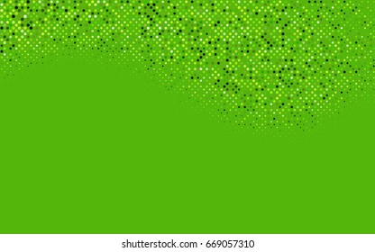 Dark Green vector banner with set of circles, dots. Donuts Background. Creative Design Template. Technological halftone illustration.