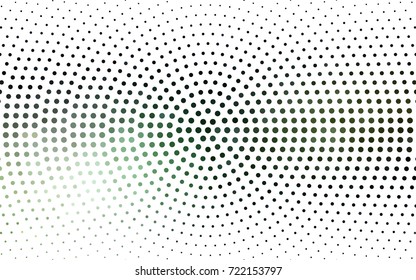 Dark Green vector banner set of circles, spheres. Donuts Background. Creative Design Templates. Technology halftone illustration.