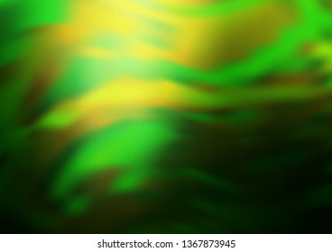 Dark Green vector blurred shine abstract template. Creative illustration in halftone style with gradient. A completely new design for your business.