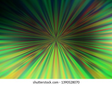 Dark Green vector blurred shine abstract template. A completely new color illustration in a bokeh style. The background for your creative designs.