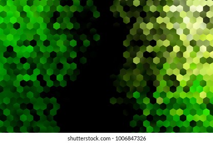 Dark Green vector blurry hexagon background design. Geometric background in Origami style with gradient. 