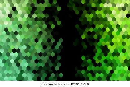 Dark Green vector blurry hexagon background design. Geometric background in Origami style with gradient. 