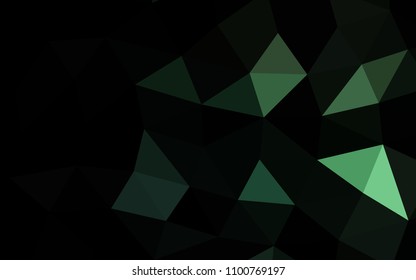 Dark Green vector blurry hexagon blurry triangle. A vague abstract illustration with gradient. The polygonal design can be used for your web site.