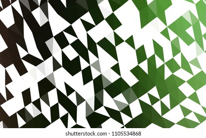 Dark Green vector blurry hexagon template. Triangular geometric sample with gradient.  A completely new template for your business design.