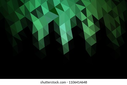 Dark Green vector blurry hexagon template. An elegant bright illustration with gradient. The polygonal design can be used for your web site.