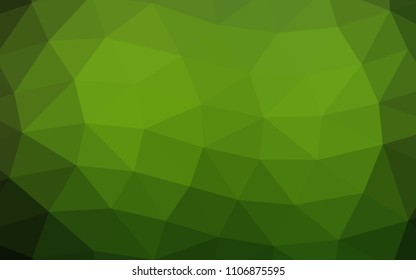 Dark Green vector blurry hexagon blurry triangle. Colorful abstract illustration with gradient. Brand new design for your business.