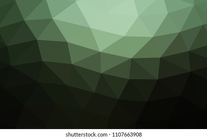 Dark Green vector blurry hexagon blurry triangle. Colorful abstract illustration with gradient. Brand new design for your business.