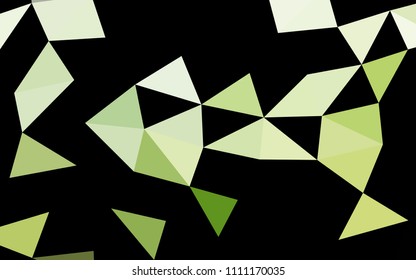 Dark Green vector blurry hexagon blurry triangle. Creative geometric illustration in Origami style with gradient. Brand new design for your business.
