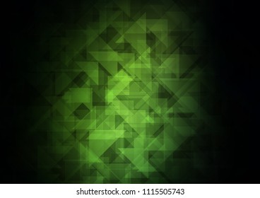 Dark Green vector blurry hexagon blurry triangle. Modern geometrical abstract illustration with gradient. A completely new design for your business.