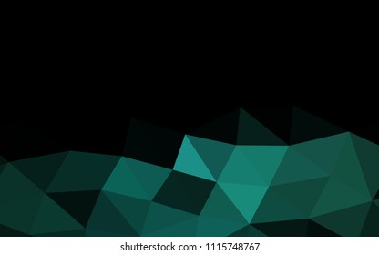 Dark Green vector blurry hexagon blurry triangle. Creative geometric illustration in Origami style with gradient. The template can be used as a background for cell phones.