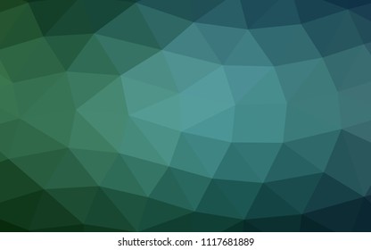 Dark Green vector blurry hexagon blurry triangle. Colorful illustration in abstract style with gradient. A new texture for your design.