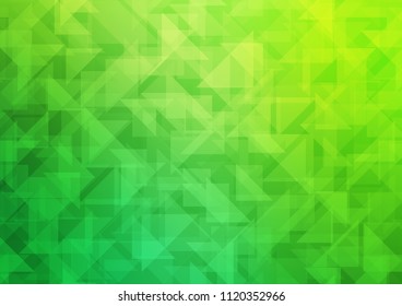 Dark Green vector blurry hexagon template. Shining illustration, which consist of triangles. Triangular pattern for your business design.