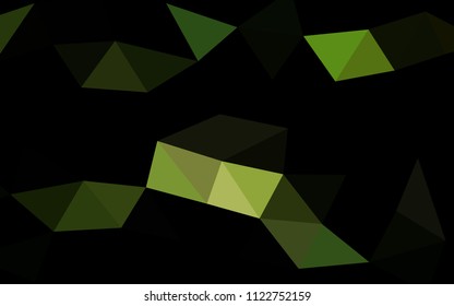 Dark Green vector blurry hexagon blurry triangle. Modern geometrical abstract illustration with gradient. A completely new template for your business design.