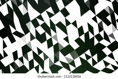 Dark Green vector blurry hexagon pattern. Triangular geometric sample with gradient.  The best triangular design for your business.
