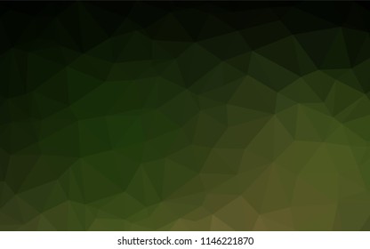 Dark Green vector blurry hexagon pattern. Geometric illustration in Origami style with gradient.  A new texture for your design.