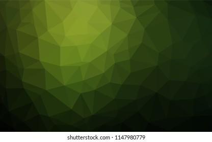 Dark Green vector blurry hexagon texture. Geometric illustration in Origami style with gradient.  Brand new design for your business.