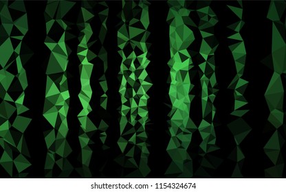 Dark Green vector blurry hexagon pattern. Glitter abstract illustration with an elegant design. The best triangular design for your business.