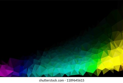 Dark Green vector blurry hexagon pattern. A completely new color illustration in a vague style. Triangular pattern for your business design.