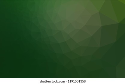 Dark Green vector blurry hexagon template. Triangular geometric sample with gradient.  The completely new template can be used for your brand book.