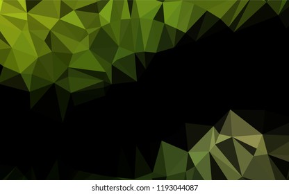 Dark Green vector blurry hexagon texture. Shining illustration, which consist of triangles. The elegant pattern can be used as part of a brand book.