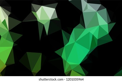 Dark Green vector blurry hexagon pattern. Geometric illustration in Origami style with gradient.  The polygonal design can be used for your web site.