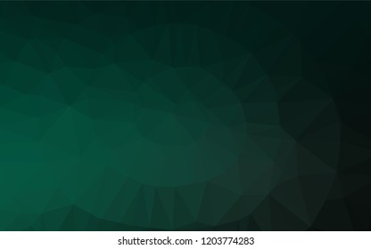 Dark Green vector blurry hexagon texture. Geometric illustration in Origami style with gradient.  The textured pattern can be used for background.