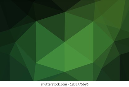 Dark Green vector blurry hexagon pattern. Modern geometrical abstract illustration with gradient. The best triangular design for your business.
